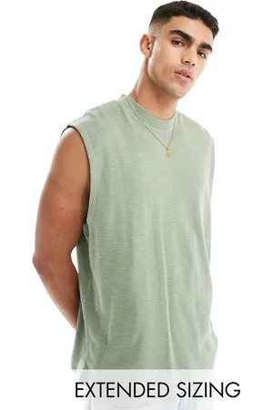 ASOS – Oversize-Tanktop aus Pikee in Hellgrün
