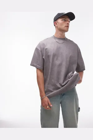 Topman – Oversize-T-Shirt in mit Acid-Waschung und überschnittenen Schultern