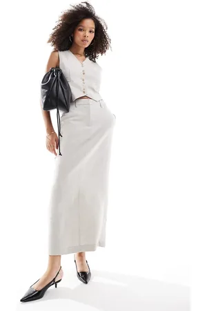 VERO MODA – Eleganter Säulenrock in Sand meliert, Kombiteil