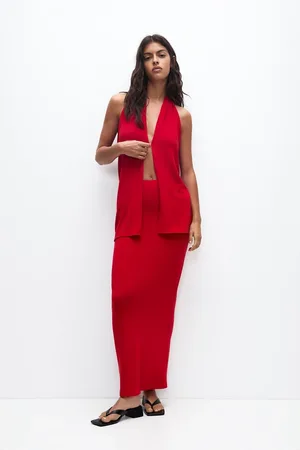 Pull&Bear – Maxi-Strickrock in , Kombiteil