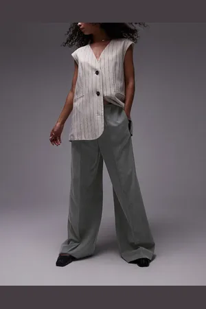 Topshop – Elegante Jogginghose in Anthrazit mit Tunnelzug und weitem Schnitt