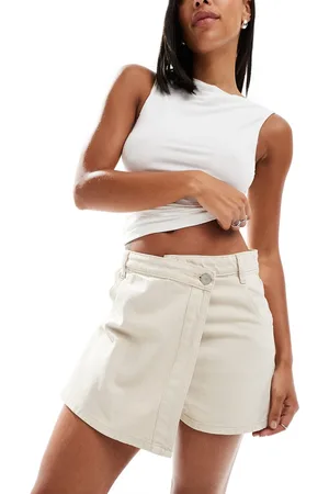 Threadbare – Jeans-Skort in Ecru