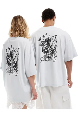 COLLUSION Unisex – T-Shirt in mit Feen-Grafikprint auf dem Rücken