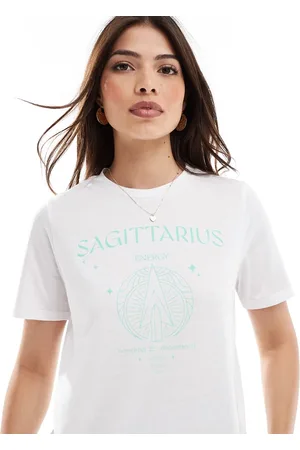 Pieces® – T-Shirt in mit „Sagittarius“-Sternzeichenprint