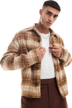 ASOS – Jacke in Wolloptik in kariert
