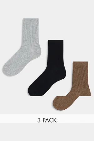 Pieces® – 3er-Pack Socken in Taupe, Grau und Schwarz