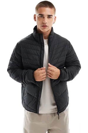 JACK & JONES – Verstaubare, wattierte Jacke in mit Stehkragen