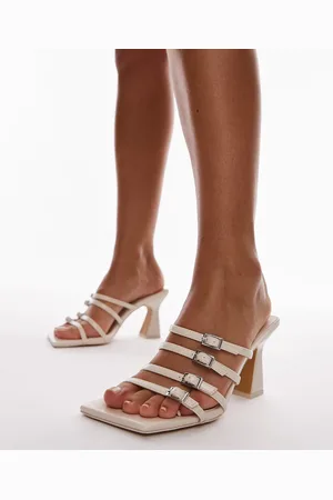 Topshop – Gabe – Sandalen in gebrochenem mit hohem Absatz und Schnallendetail