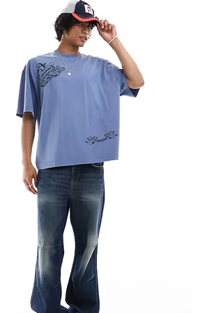COLLUSION – Oversize-T-Shirt in Stahlblau mit Amor-Grafik