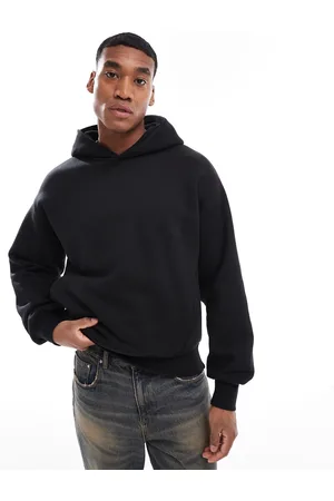 Bershka – Kastiger Kapuzenpullover in mit gleichfarbigem Rückenprint