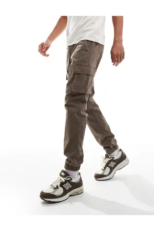 Only & Sons – Schmal zulaufende Cargohose in Hellbraun mit Bündchen