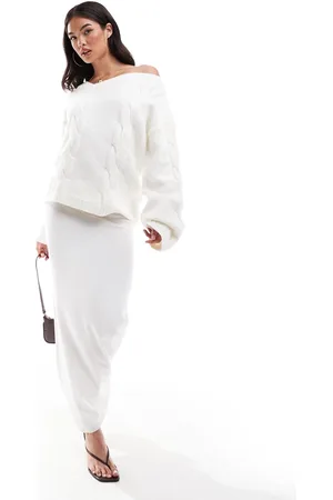 SNDYS – Strick-Maxirock in Creme, Kombiteil