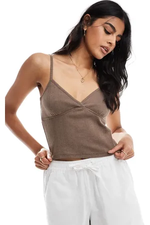 Cotton On Cotton On – Kurzes Camisole-Oberteil in mit V-Ausschnitt und Schleife