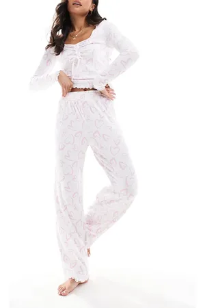 Boux Avenue – Pyjama in Cremeweiß mit Herzmuster