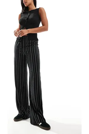 Pull&Bear – Gestreifte, weite Hose in