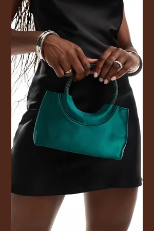 True Decadence – Minitasche aus Satin in mit Strassgriff