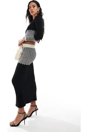 River Island – Strickrock in mit Zickzackmuster, Kombiteil