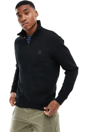 HUGO BOSS – Zetrust – Sweatshirt in mit kurzem Reißverschluss