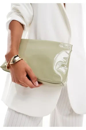 ASOS – Clutch in Salbeigrün mit Reißverschluss