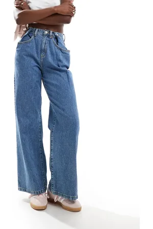 Cotton On Cotton On – Weite Denim-Jeans in Meerblau mit lockerem Schnitt und niedrigem Bund