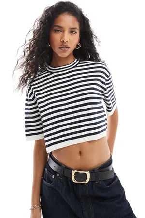 MANGO – Gestreiftes Oversize-T-Shirt aus Strick in