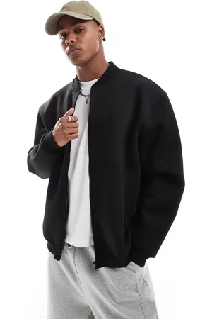 ASOS – Oversize-Bomberjacke in schwarzer Neopren-Optik