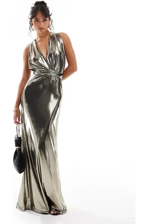 TFNC – Multiway-Maxikleid in flüssigem Metallic-Gold