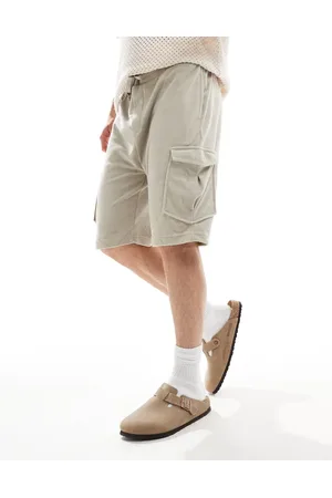Brave Soul – Cargo-Shorts aus Frottee in Steinbeige, Kombiteil