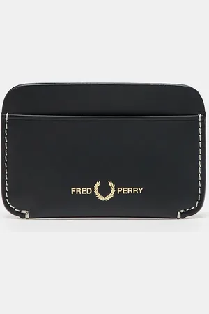 Fred Perry – Schwarzes Kartenetui aus Leder