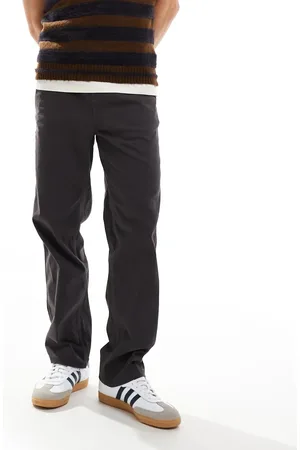 Only & Sons – Schmal zulaufende Hose in Dunkelgrau mit elastischem Bund