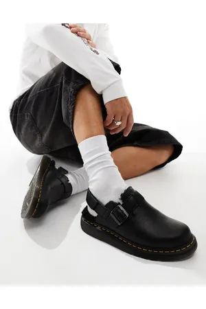 Dr. Martens – Jorge II – Leder-Mules in mit Kunstpelzfutter