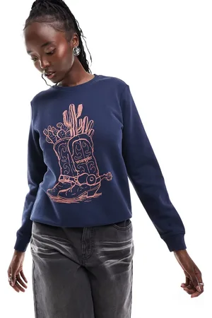 Wrangler – Sweatshirt in mit Cowboystiefel-Print