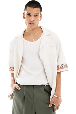 Reclaimed – Oversize-Hemd in mit Stickerei