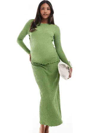 Mama;licious – Maternity – Strukturierter Maxirock aus Jersey in , Kombiteil