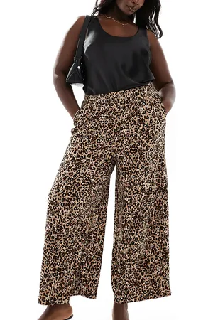 Yours – Schlupfhose mit Leopardenmuster und weitem Bein