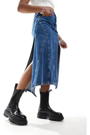 AllSaints – Alex – Chelsea-Stiefel in aus Leder mit dicker Sohle