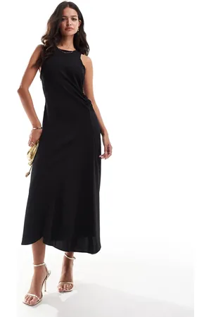 MANGO – Ärmelloses Midikleid in mit gerafften Seiten