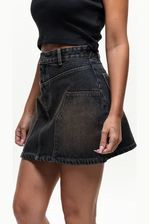 Good For Nothing – Zimmermannsrock aus Denim in verwaschenem Antikblau