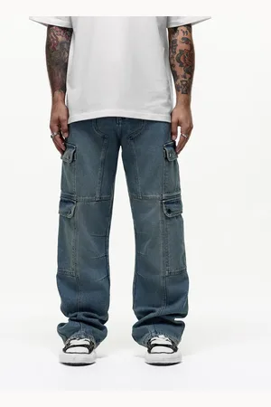 Good For Nothing – Cargo-Jeans in blauer Waschung