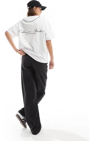 COLLUSION – Weißes Oversize-T-Shirt mit „ Studios“-Logoaufdruck