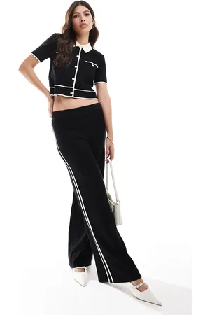 MANGO – Strickhose in mit geradem Schnitt und seitlichen Streifen, Kombiteil