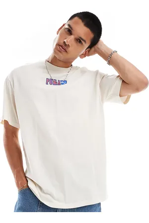 PUMA – T-Shirt in gebrochenem mit mittigem Logo