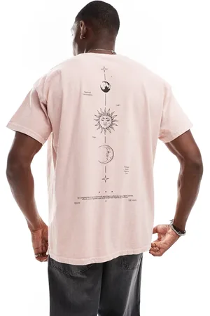 ASOS – Oversize-T-Shirt in verwaschenem mit Himmelskörper-Print an der Wirbelsäule