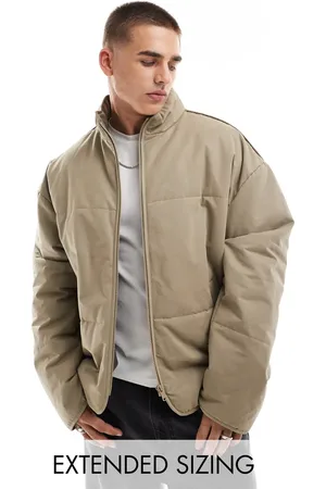 ASOS – Wattierte Oversize-Jacke in Stein