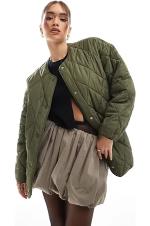 Pieces® – Leichte Steppjacke in Khaki