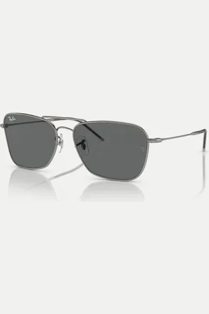 Ray-Ban – Reverse – Sonnenbrille in Stahlgrau mit grauen Gläsern