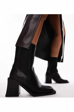 Topshop Wide Fit – Nisha – Chelsea-Stiefel in mit Blockabsatz, weite Passform