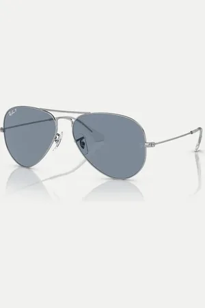 Ray-Ban – Aviator – Klassische Pilotensonnenbrille in mit blauen, polarisierten Gläsern