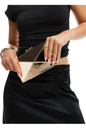 ASOS – Skulpturale, rechteckige Hardcase-Clutch in Gold