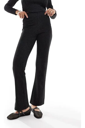 Pieces® – Schlaghose aus Jersey mit hohem Bund in mit Nadelstreifen, Kombiteil
